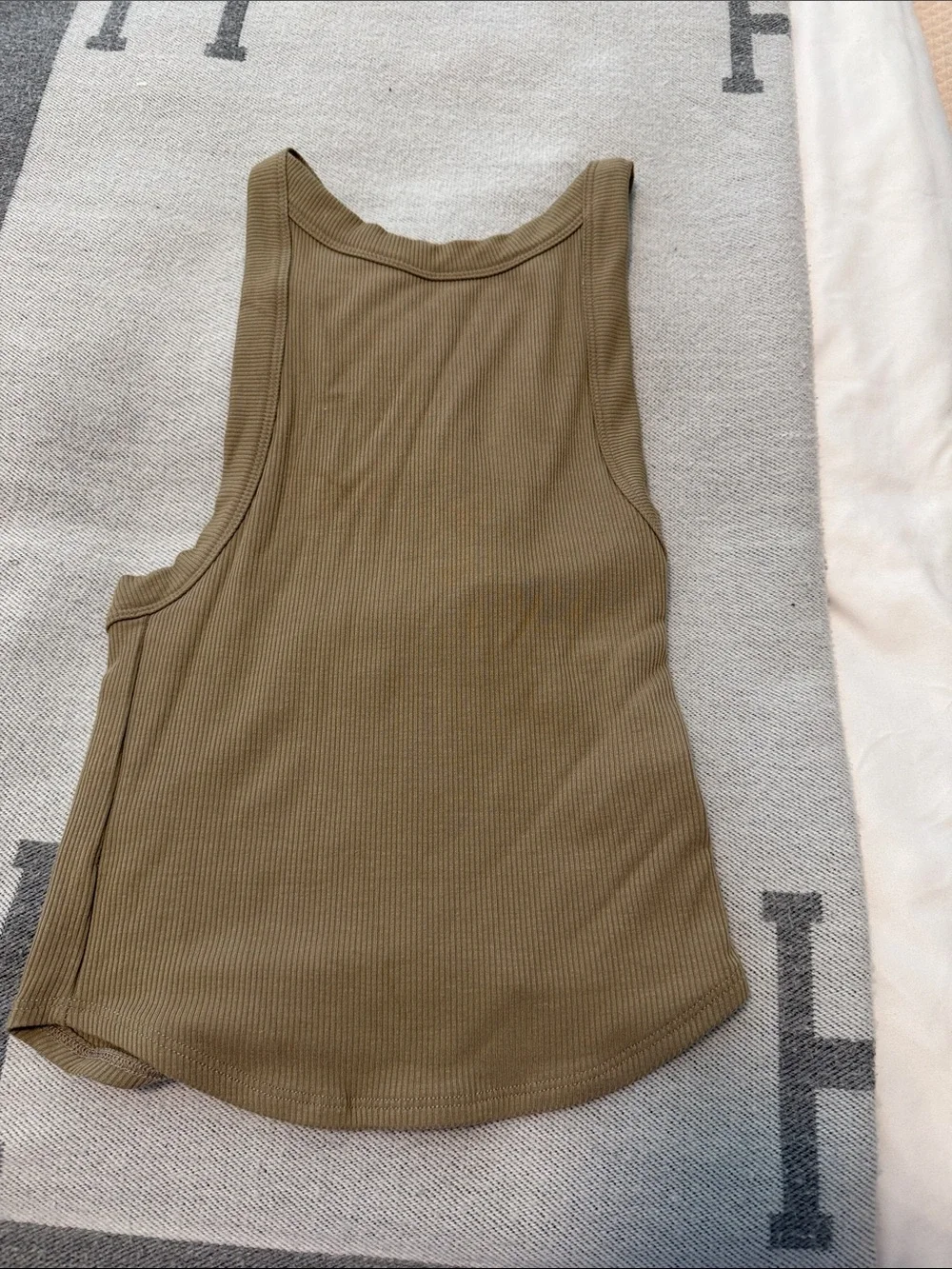 The Line by K Olive Ribbed Racerback Tank - Picture 1 of 2